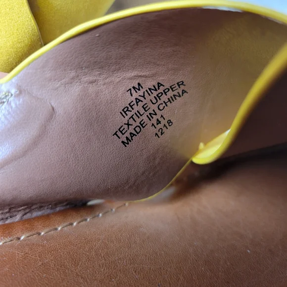 Indigo Yellow Cross Strap Wedges - Picture 10 of 11